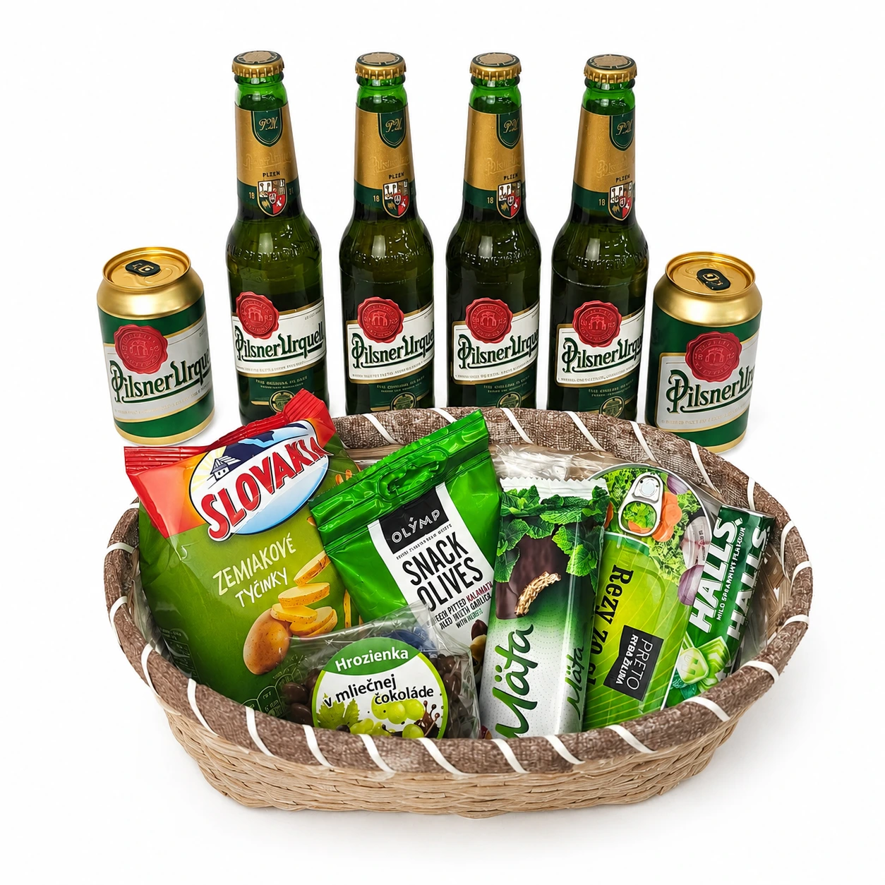 Darček pre muža - darčekový kôš s pivom