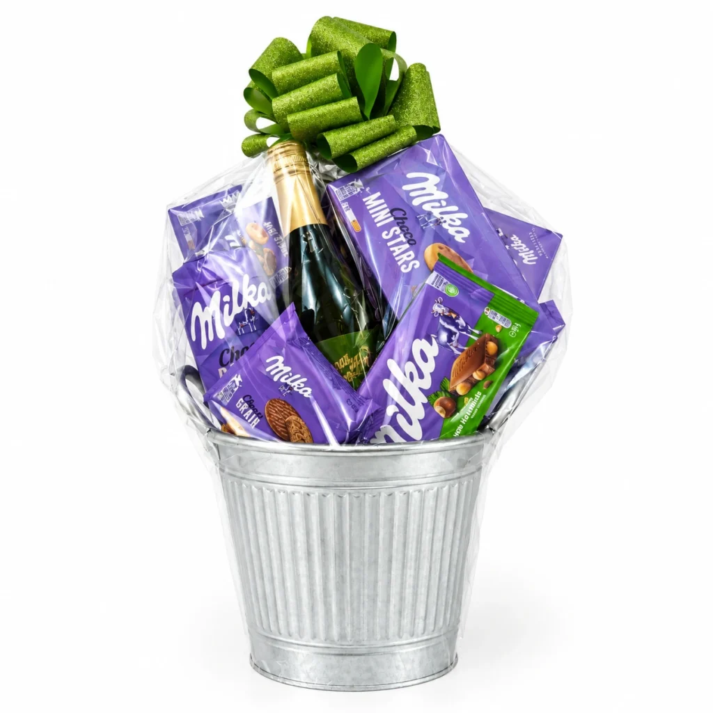 Darček na poďakovanie Vedierko Milka a víno