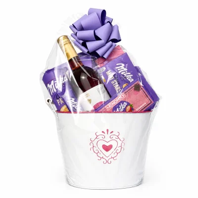 Elegantná darčeková sada Rosé a Milka